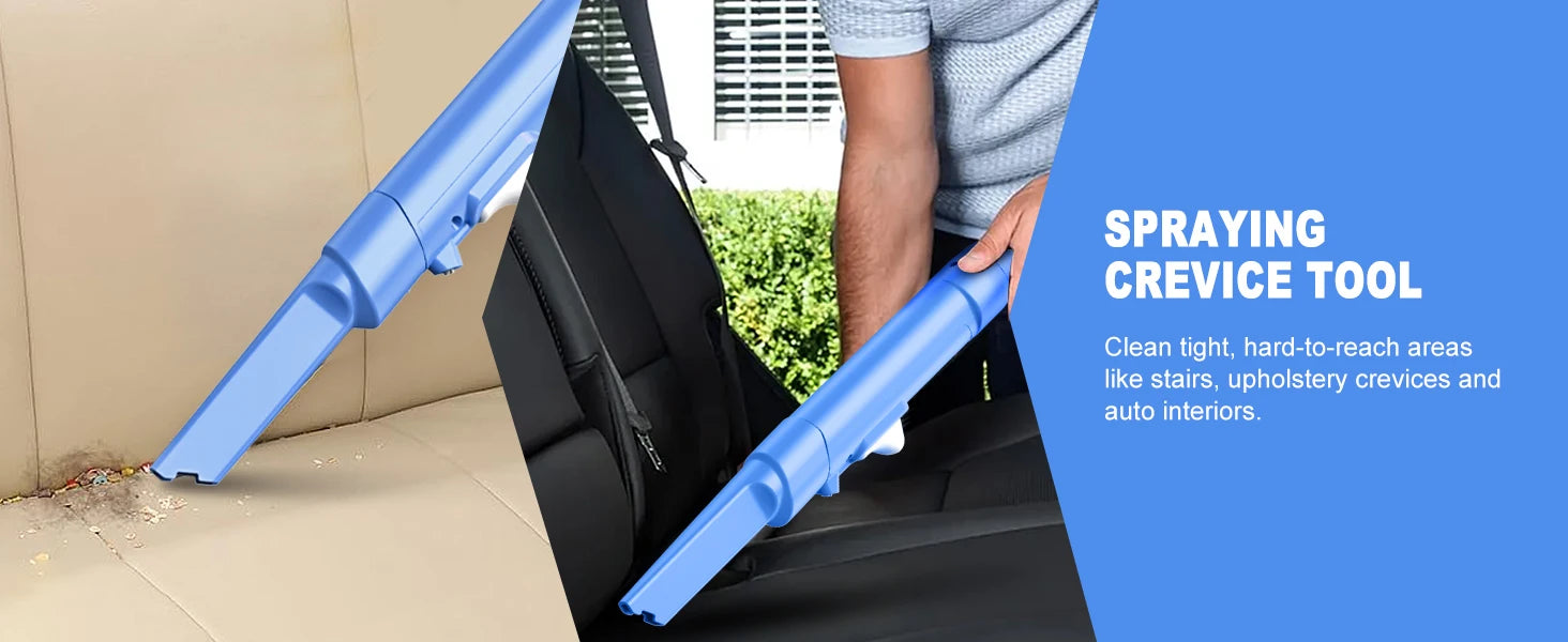 Carpet + Upholstery Cleaner Machine, 32Kpa Powerful Suction w/ 5 Cleaning Tools,Lightweight for Rug,Carpet,Car Seats,Pets,Stairs