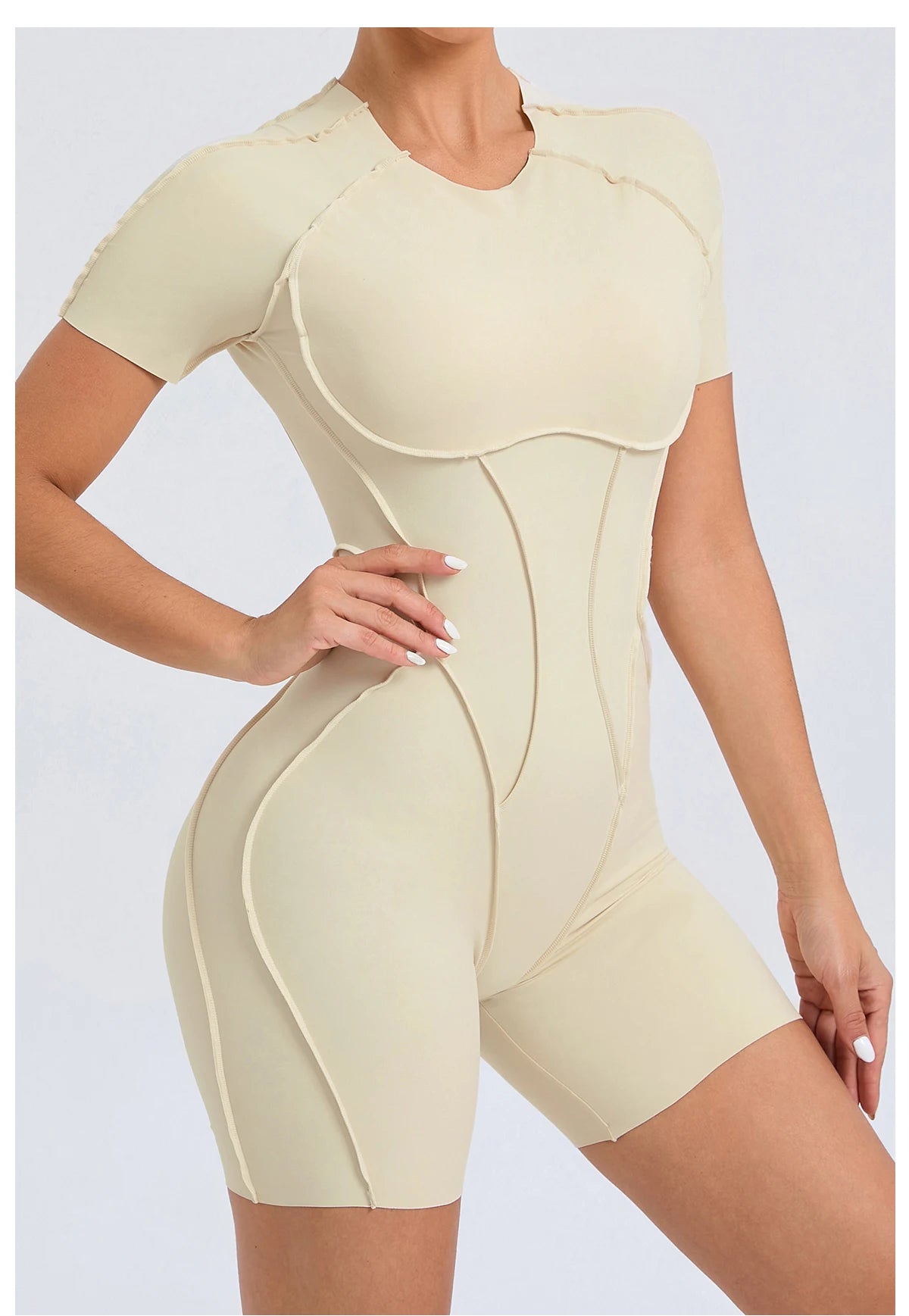 Short Jumpsuit Gym Clothes For Women Sportswear Fitness Overalls Backless Scrunch Booty Yoga Suit Sports Set Outfit - Smarsty