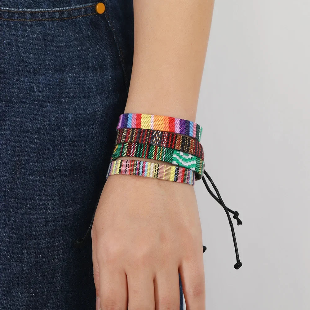 Colorful 12Pcs Nepal Ethnic Bracelet Set for Women - Smarsty