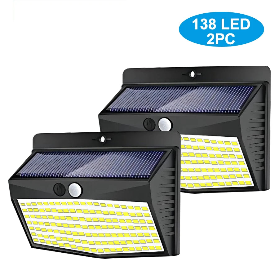 138 LED Solar Wall Lights with Motion Sensor - Smarsty