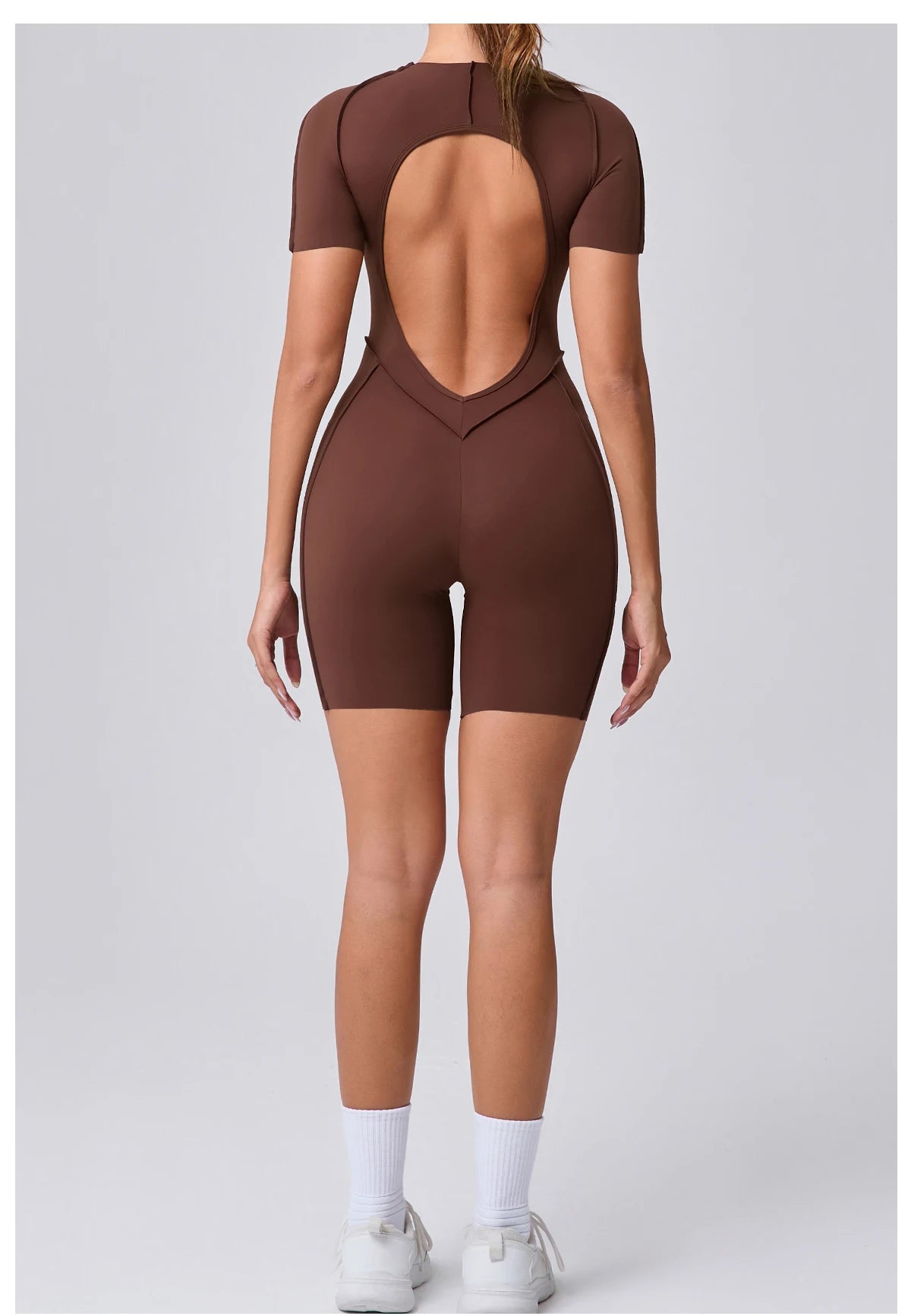 Short Jumpsuit Gym Clothes For Women Sportswear Fitness Overalls Backless Scrunch Booty Yoga Suit Sports Set Outfit - Smarsty