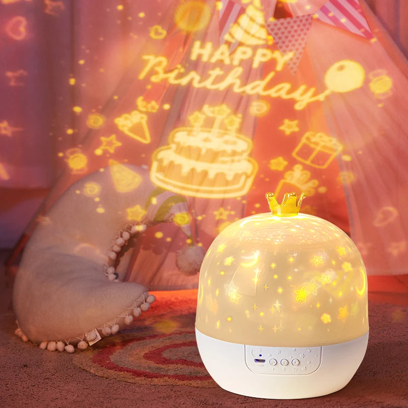 Crown Star Light Projection Night Lamp for Kids - Smarsty