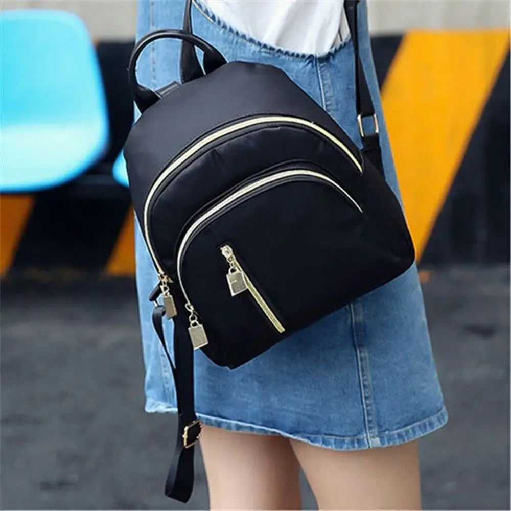 Women's Multi-Function Fashion Girl Oxford Daypack Travel Cute Mini Backpack Men Shoulder Bag Black Purse Hot - Smarsty