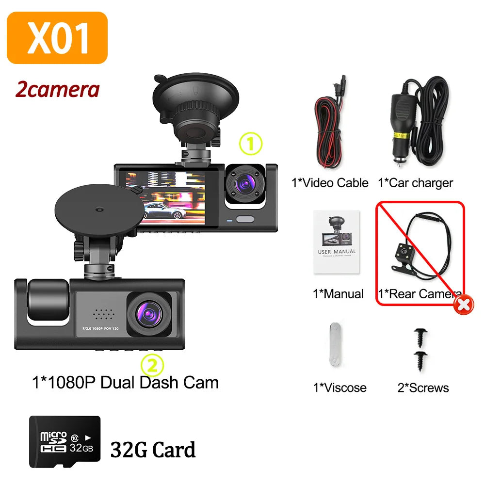 1080P Car Dash Cam Front Rear Night Vision Recording - Smarsty