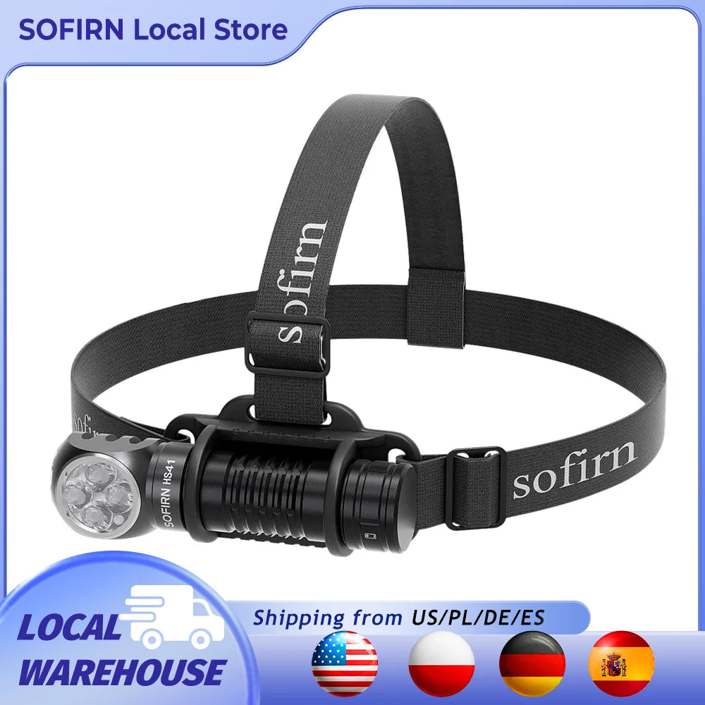 SOFIRN HS41 Headlamp 4000lm 21700 USB C Rechargeable with SST20 LED Torch Indicator with Magnetic Tail Flashlight