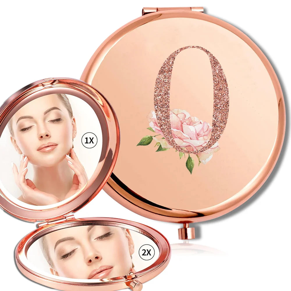 Rose Gold Double Sided Makeup Mirror Compact Design - Smarsty