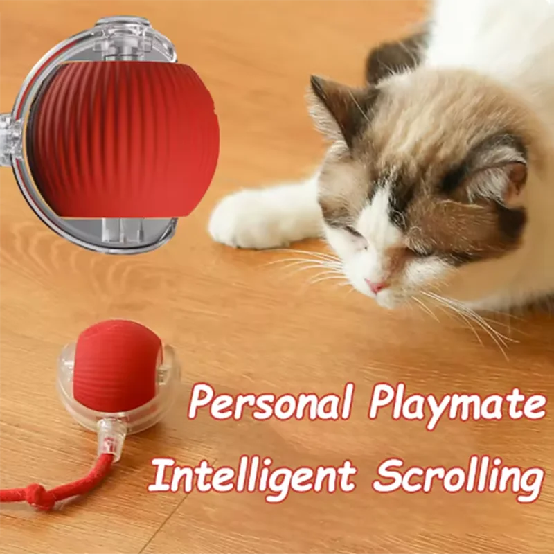 Interactive Cat Rolling Ball Toy with Rechargeable Tail - Smarsty