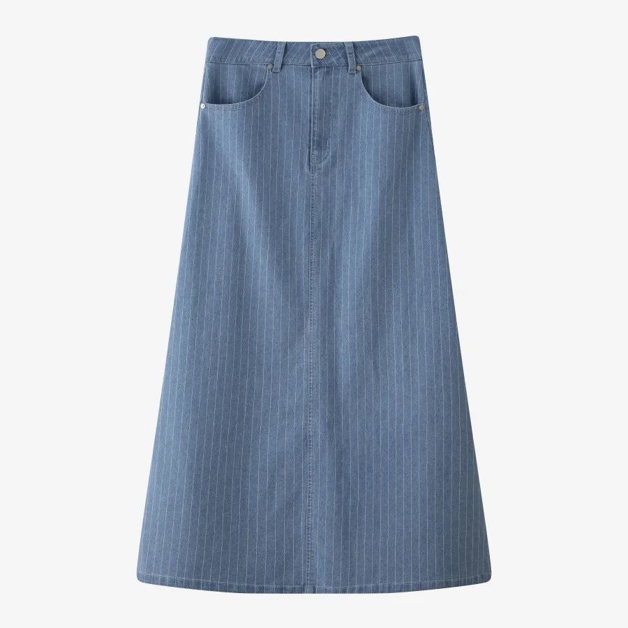 AS 2025 pinstripe denim skirt fashion woman clothes lady wear - Smarsty