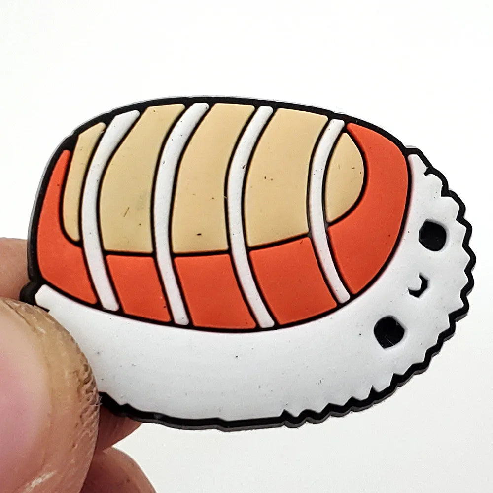 20pcs Food Series Cake Pizza PVC Shoe Charms Accessories Clogs Bubble Slides Sandals Shoe Buckles Decorations Pins Kids Gifts