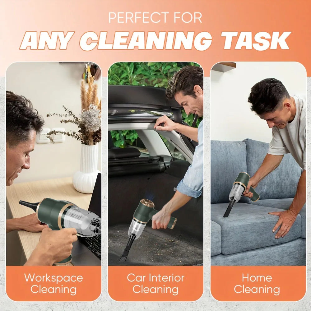 High Power Car Blower Vacuum, 2-in-1 Strong Suction & Blowing, Portable for Auto/Home Cleaning, Dust Removal from Seat/Mat/Trunk - Smarsty