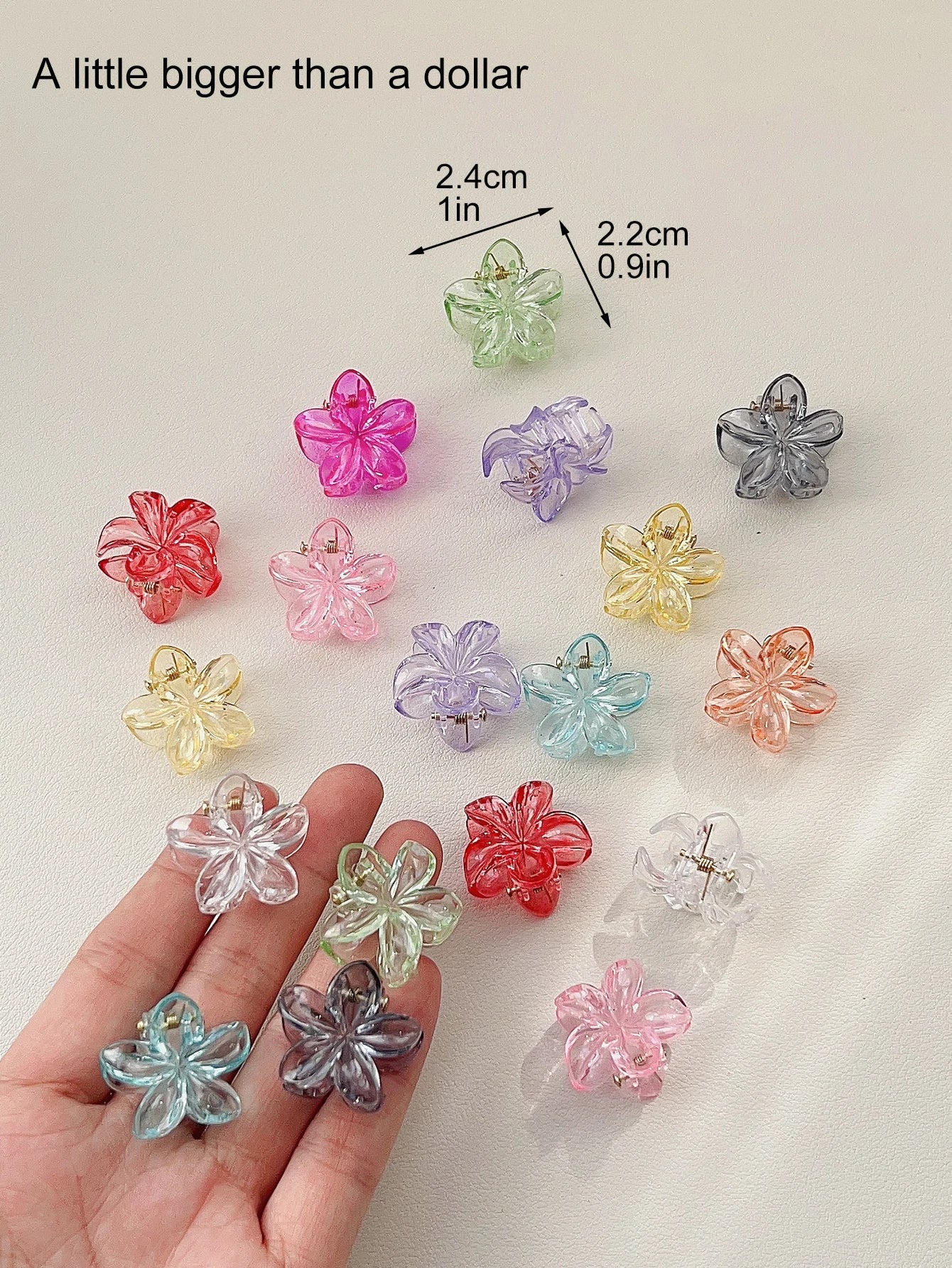Mini Flower Hair Clips Pack Creaseless Claw Clips For Bangs - Smarsty