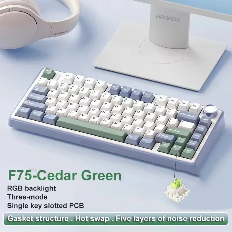 Gaming Mechanical Keyboard 75 Percent RGB Gasket Structure