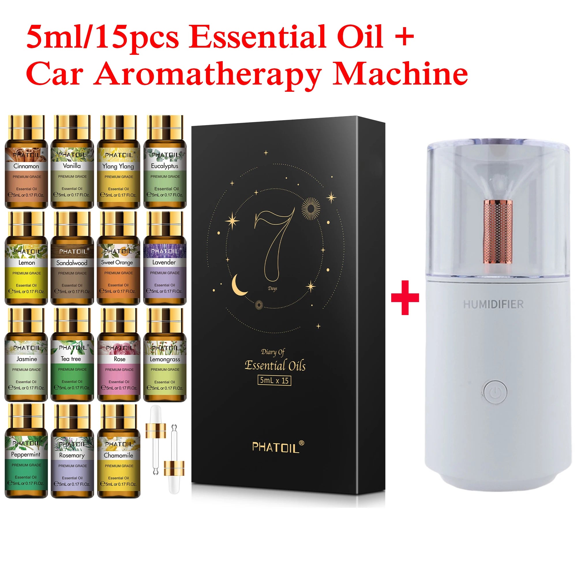 PHATOIL 15 Piece Essential Oils Set for Relaxation - Smarsty