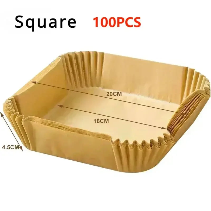 Air Fryer Disposable Baking Paper Mats 50/100PCS Nonstick Absorbent Design - Smarsty