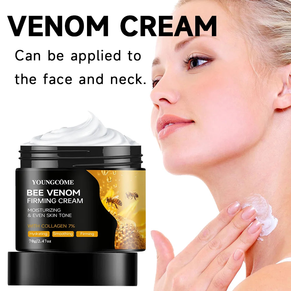 Premium Bee Venom Cream for Face & Neck - Collagen Boost, Skin Tightening, Natural Moisturizer for Sensitive Skin, Non-Greasy - Smarsty