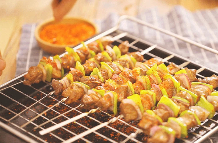 Stainless Steel Barbecue Skewers Reusable Easy Clean Design - Smarsty