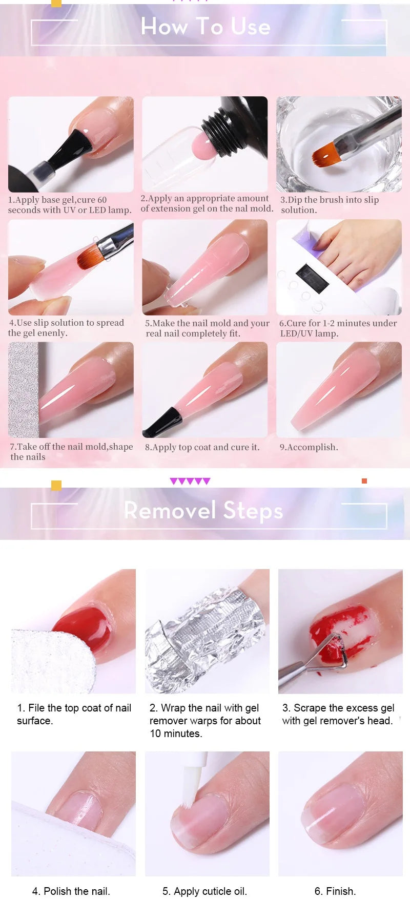 LILYCUTE Nail Gel Set with 6W LED Lamp for Quick Manicure - Smarsty