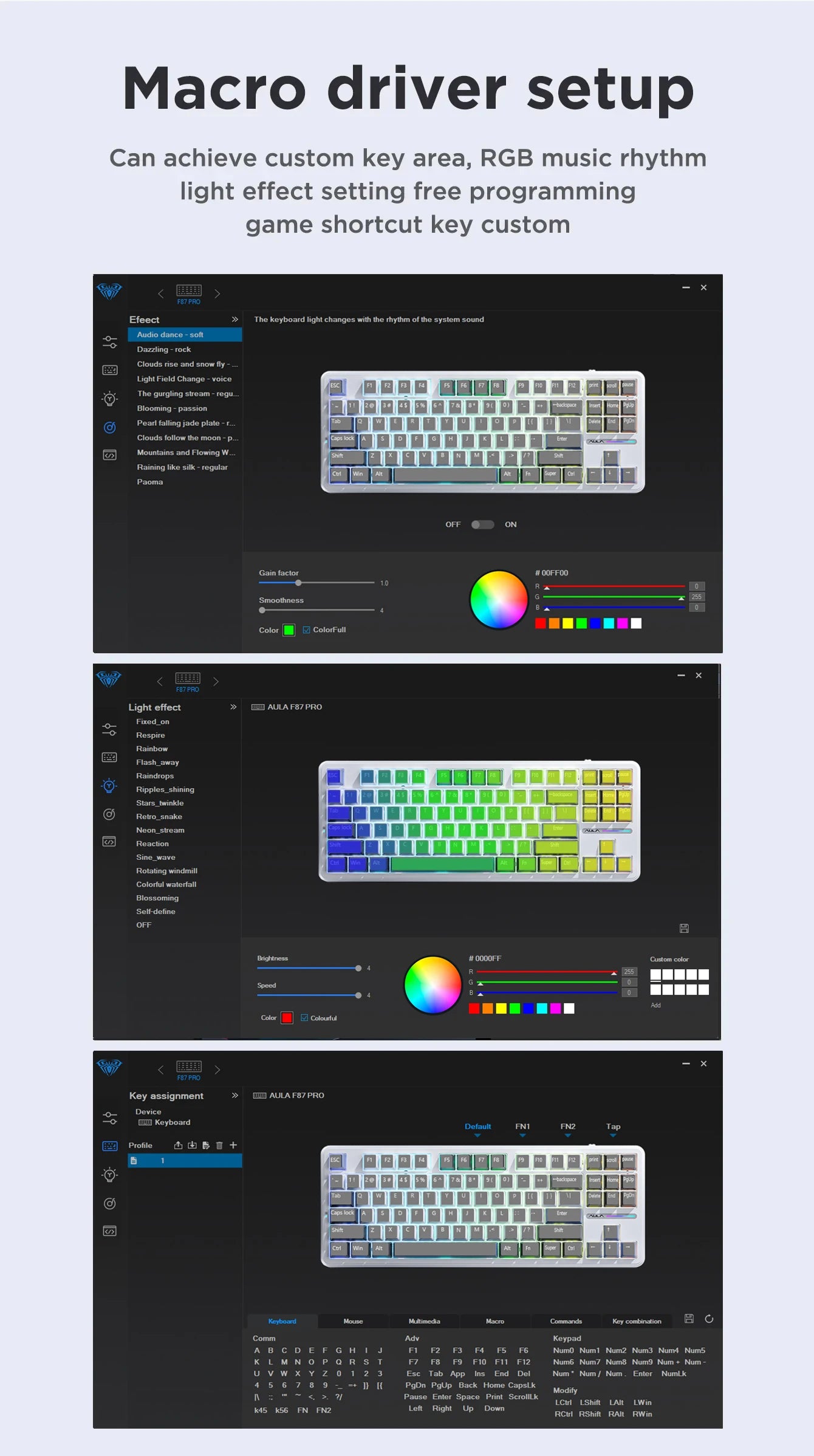 87 Key Mechanical Keyboard Tri Mode Wireless RGB Gasket