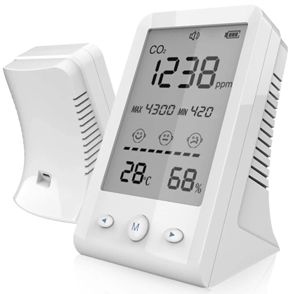 NDIR CO2 Meter and Air Quality Monitor with LCD Display - Smarsty