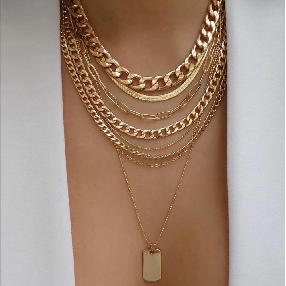 Vintage Gold Boho Layered Necklace Set for Women - Smarsty