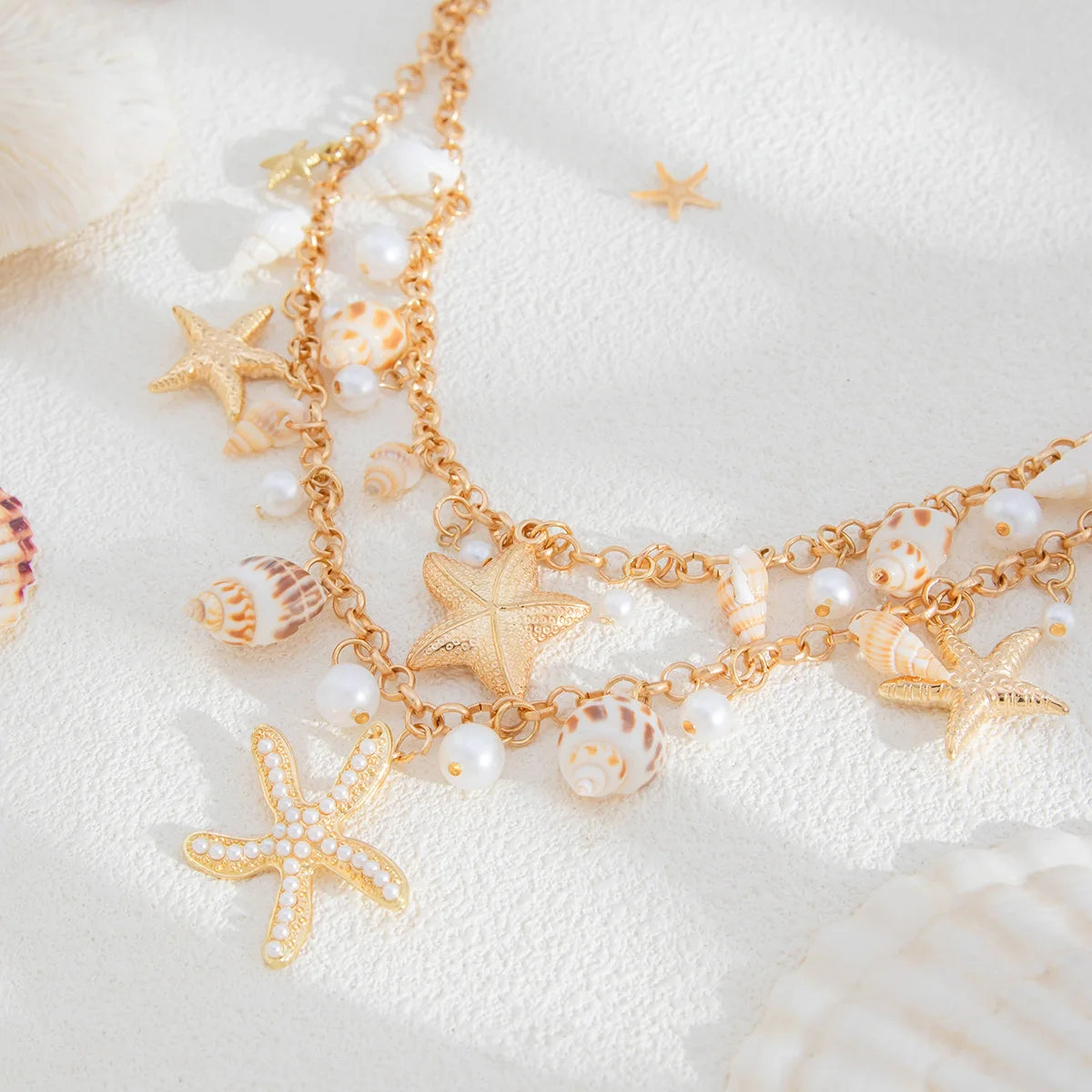 Charming Double Layer Sea Starfish Belly Chain Jewelry - Smarsty