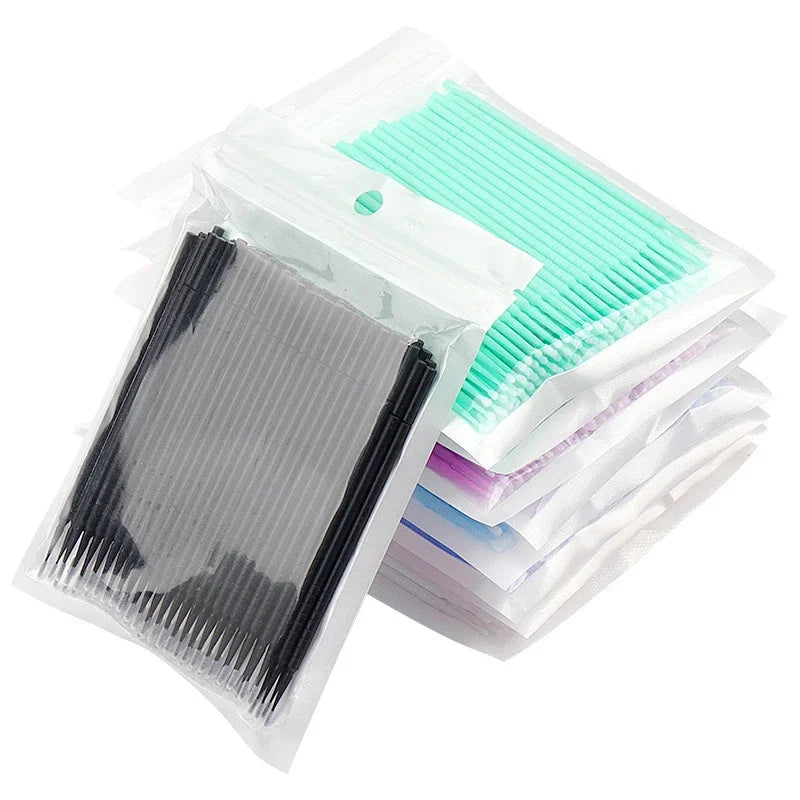 100Pcs Micro Cotton Swabs for Eyelash Cleaning - Smarsty