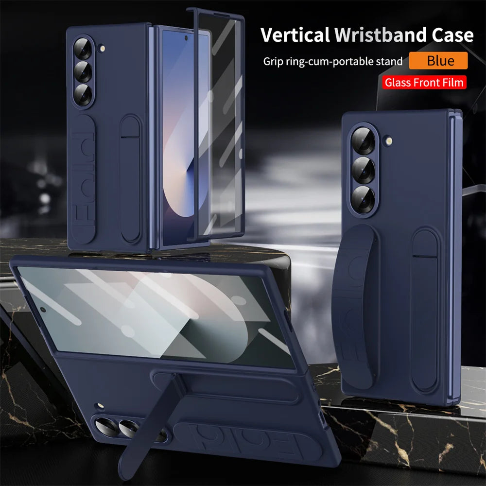 Premium Galaxy Z Fold Hand Strap Case With Folding Stand - Smarsty