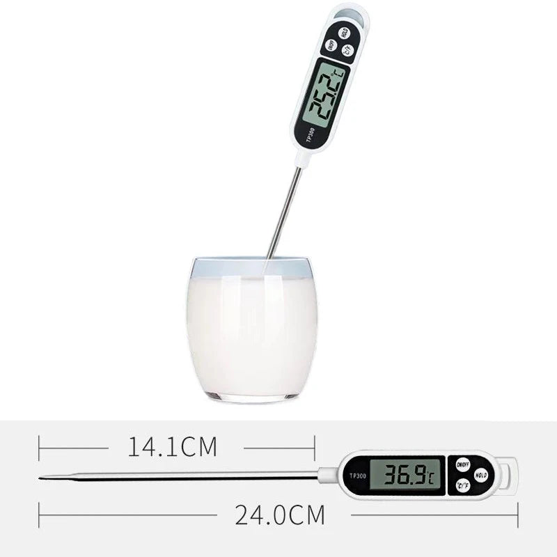 Probe Type Food Thermometer Kitchen Digital Thermometer For Meat Milk Cooking Food BBQ TP300 Electronic Temperature Gauge Tool by Smarsty