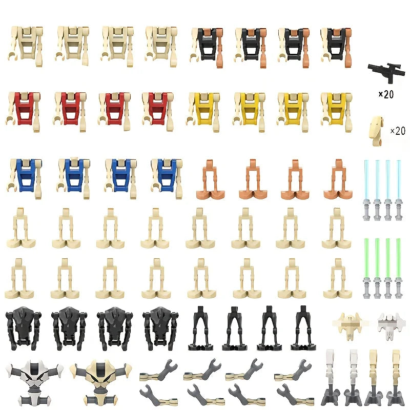28 Droids Building Blocks Set - Articulated Minifigures | Clone Army Diorama Kit | Compatible with Lego DIY toys - Perfect Gift
