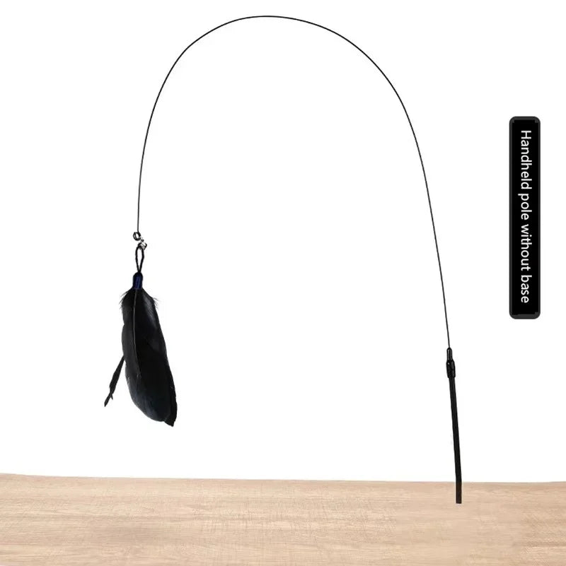 Interactive Cat Teaser Stick With Replaceable Feather - Smarsty