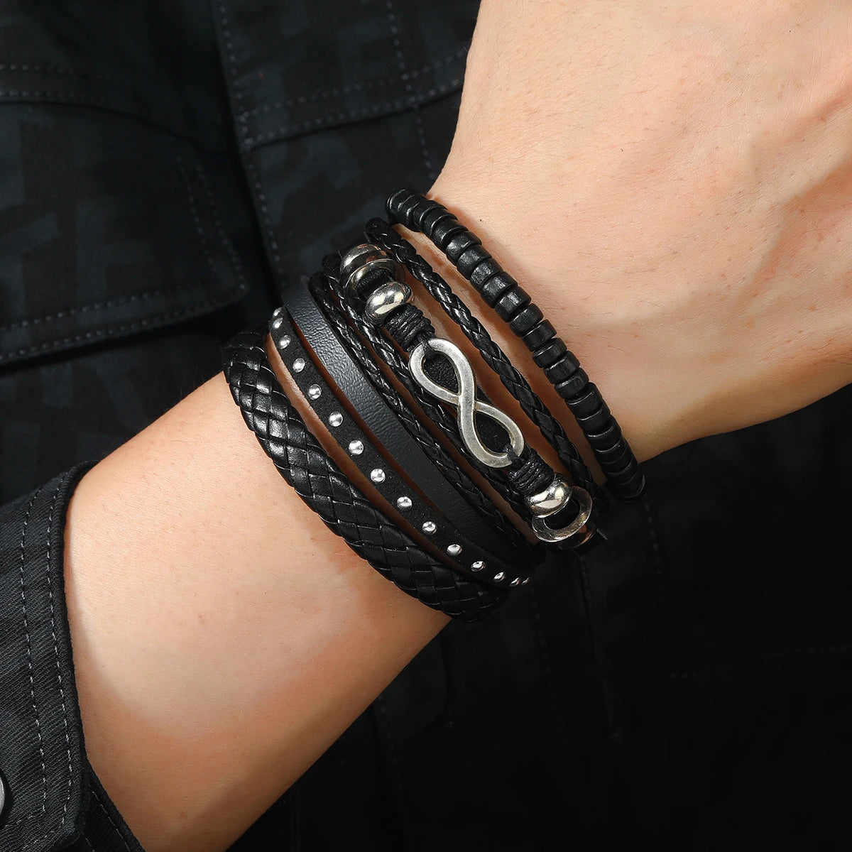 Men’s Leather Braided Bracelets Vintage Ethnic Wristband - Smarsty