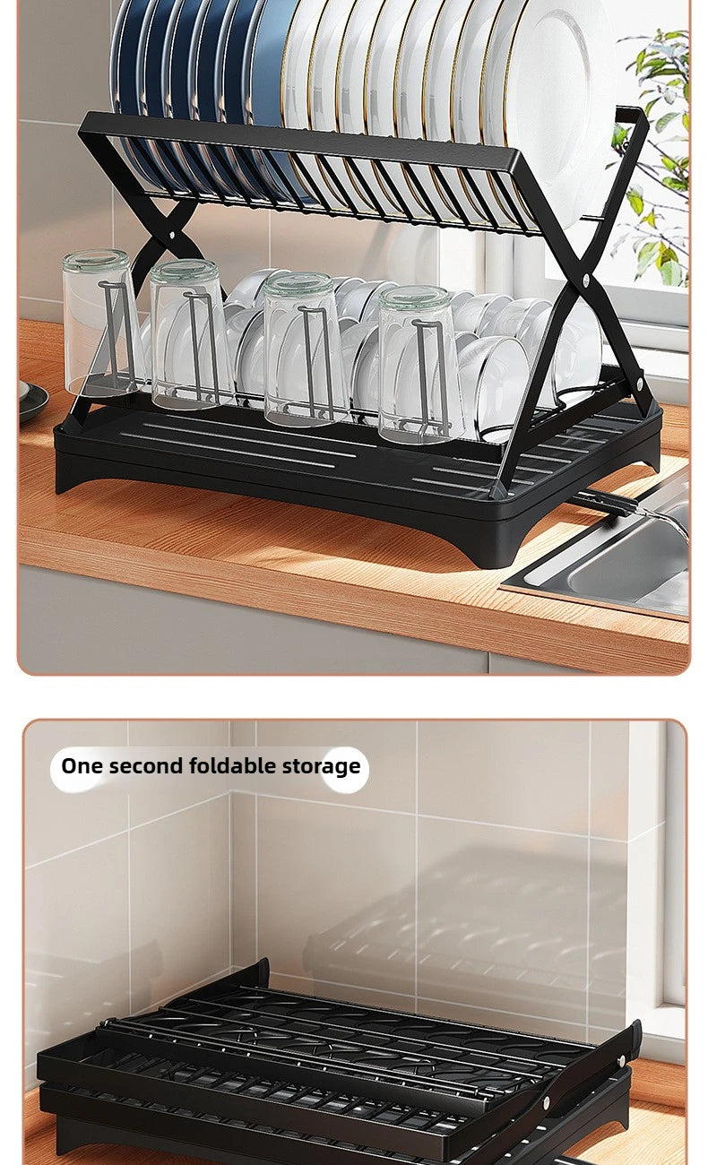 Non Perforated Folding Cabinet with Pull-out Basket Multifunctional Snack Storage Rack Household Kitchen Sink Storage Rack by Smarsty