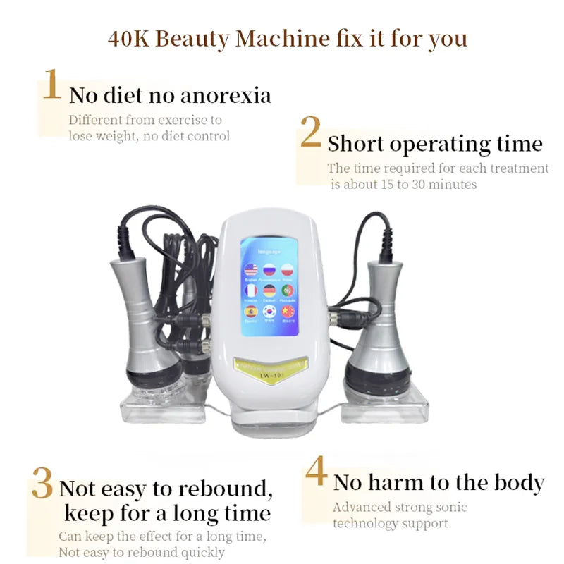 40K 3 in 1 Ultrasonic Body Slimming Machine - Smarsty