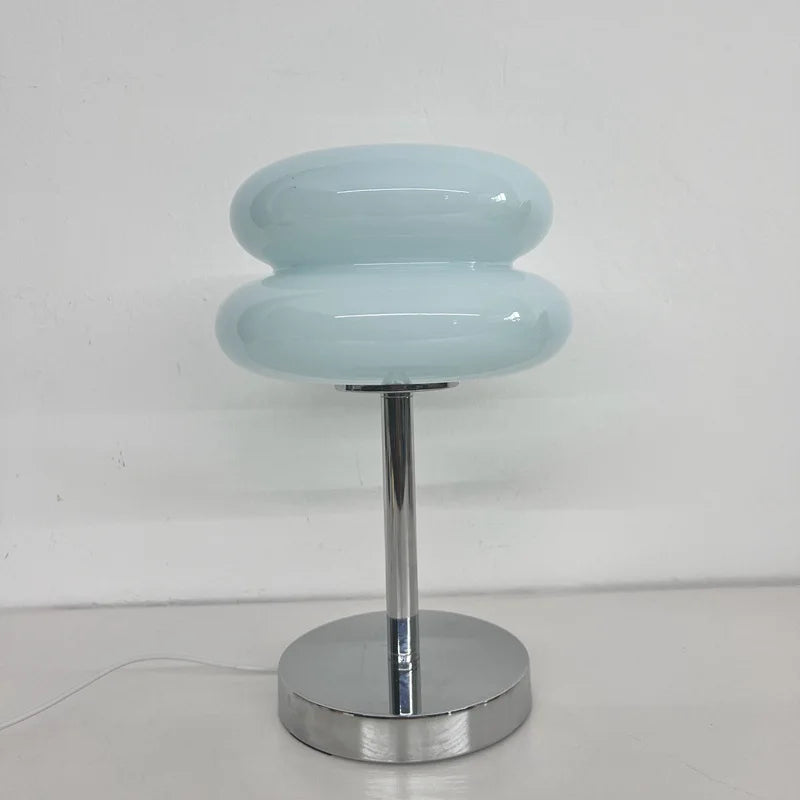 Trichromatic Dimming Macaron Glass Table Lamp for Cozy Bedrooms - Smarsty