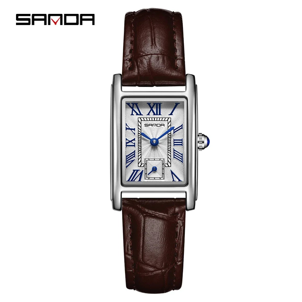 SANDA 1116 Women's Luxury Quartz Watch with Leather Strap - Smarsty
