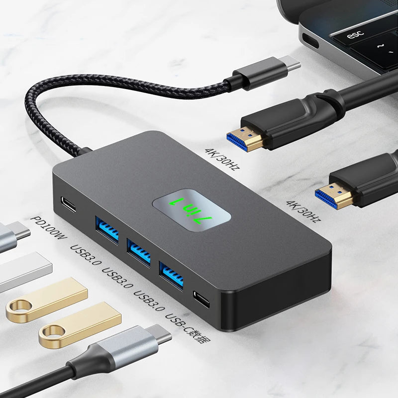 USB C Hub Docking Station Multiport 4K HDMI RJ45 VGA