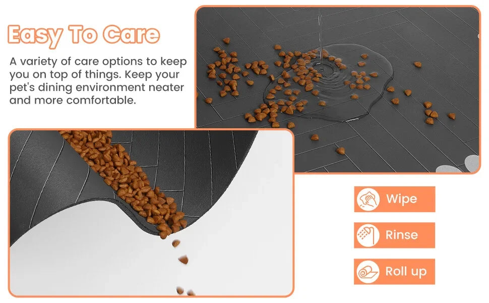 S(little kitten )、M、L bsorbent Pet Feeding Mat, Waterproof Placemat for Dog & Cat Food & Water Bowls, Quick-Dry Rubber Backing