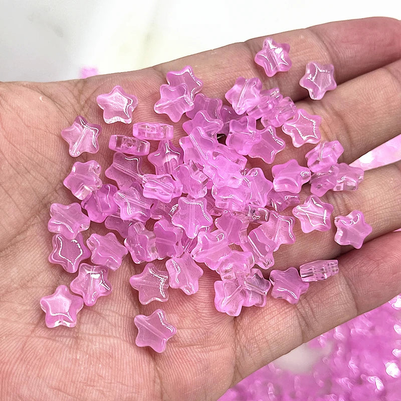 8mm Star Matte Glass Beads for Jewelry Making - Smarsty