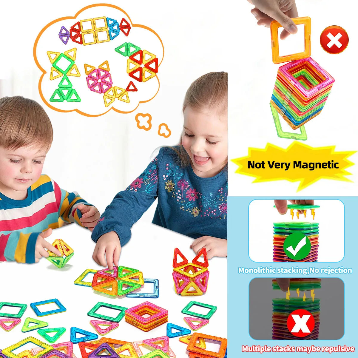 Magnetic Building Blocks DIY Magnets Toys medium size STEM Toys Construction Toys Learning Educational Magnet Toys - Smarsty