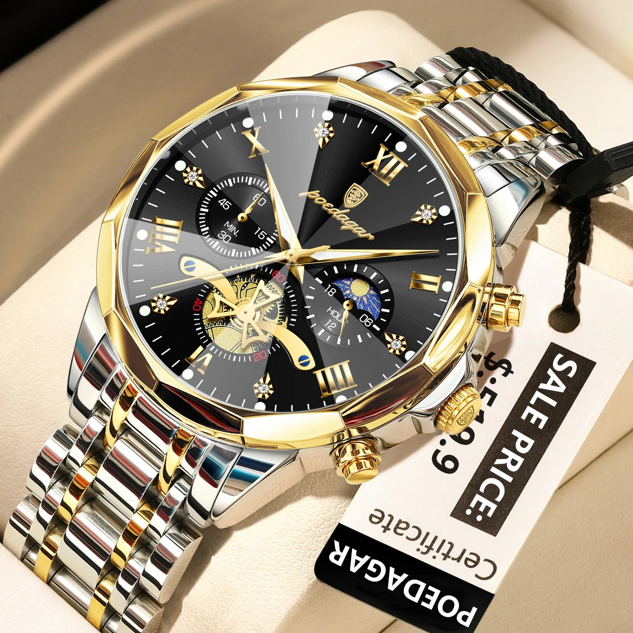 Luxury Waterproof Men's Chronograph Watch with Luminous Features - Smarsty