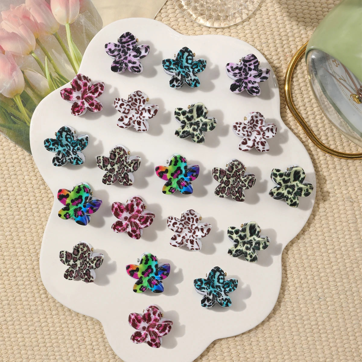 Mini Flower Hair Clips Pack Creaseless Claw Clips For Bangs - Smarsty
