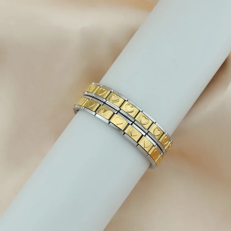 Womens Stainless Steel Charm Bracelet Elastic Fashion Bangle - Smarsty