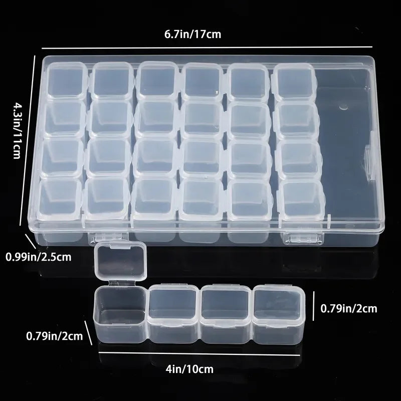 28 Grid Mini Storage Box for Nail Art and Jewelry - Smarsty