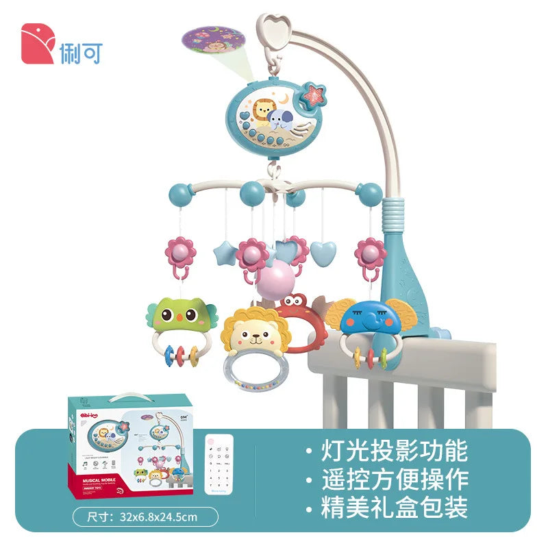 Musical Baby Crib Mobile with Lights Music Projection for Infants 0-6 Months Remote Control Crib Toys for Newborn Baby Mobile by Smarsty