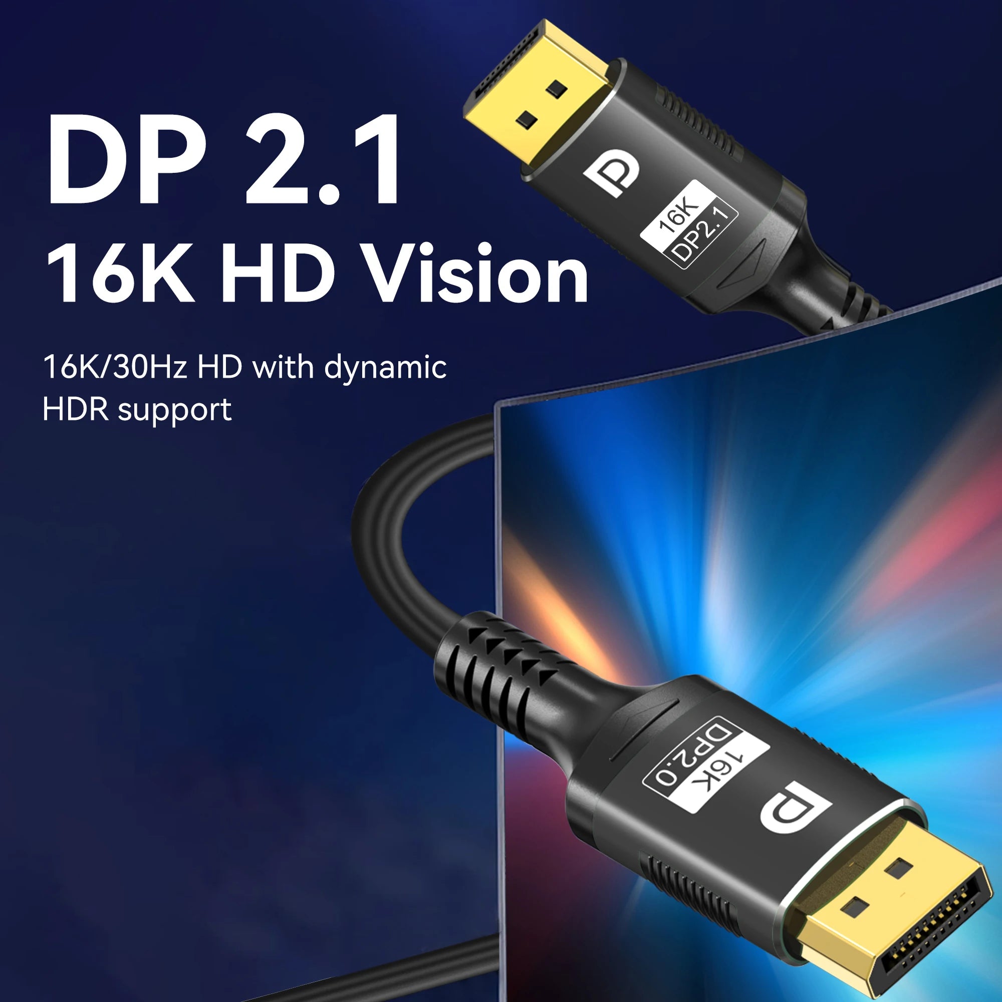 16K DisplayPort 2.1 Cable for High-Speed Gaming - Smarsty