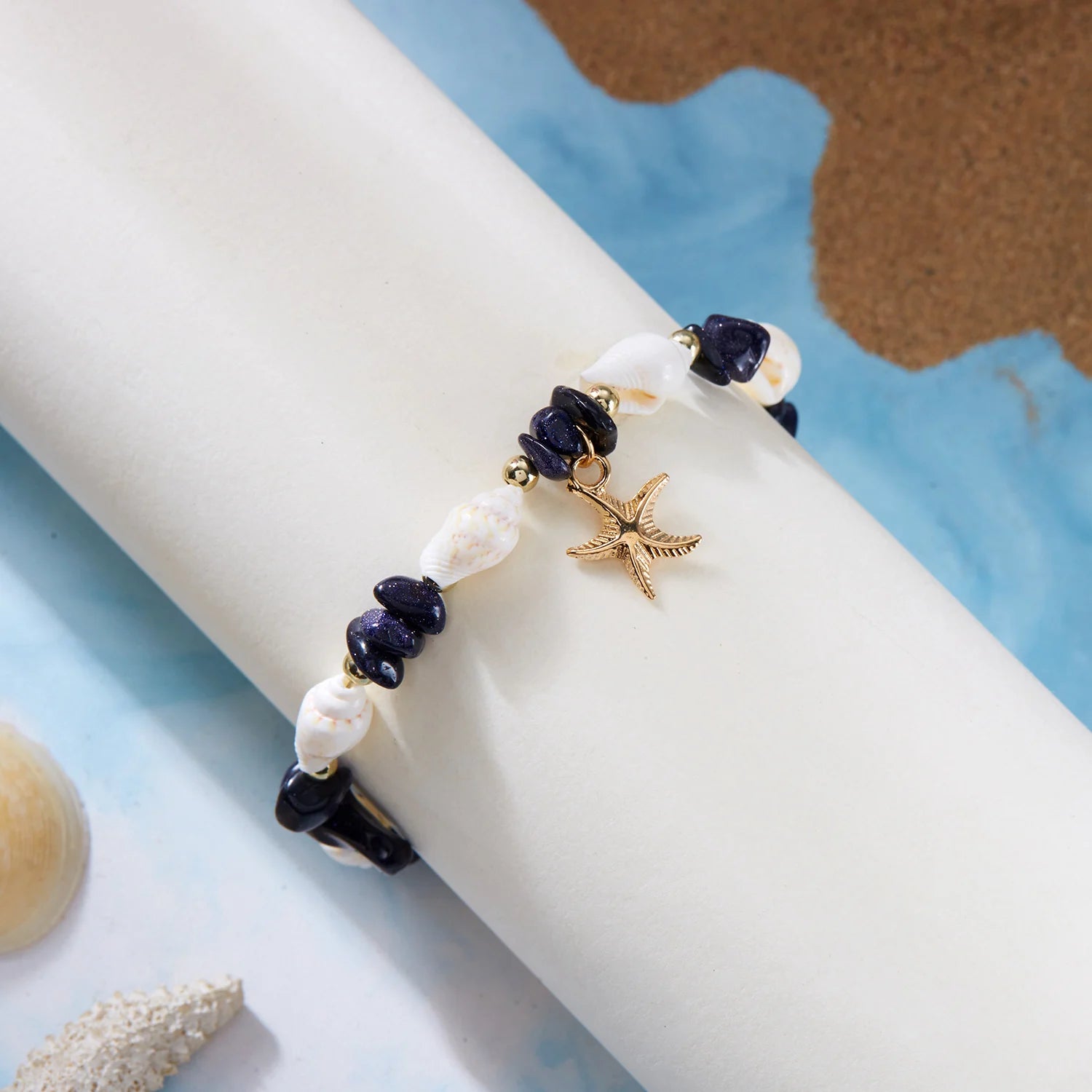 Bohemian Starfish Pendant Beaded Bracelet for Women - Smarsty