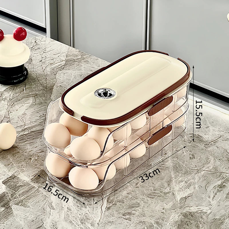 1PCS Home Refrigerator Egg Organizer Sliding Egg Carton Automatic Egg Roller Organizer Kitchen Countertop Egg Shelf by Smarsty