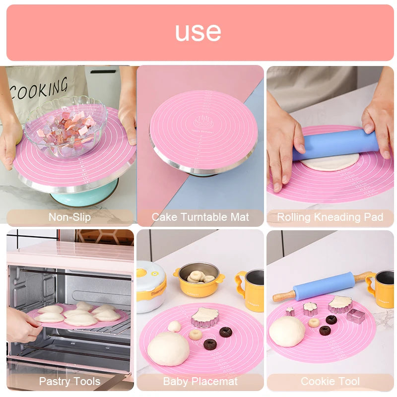 FAIS DU Non-Stick Cake Turntable with Silicone Mat - Smarsty