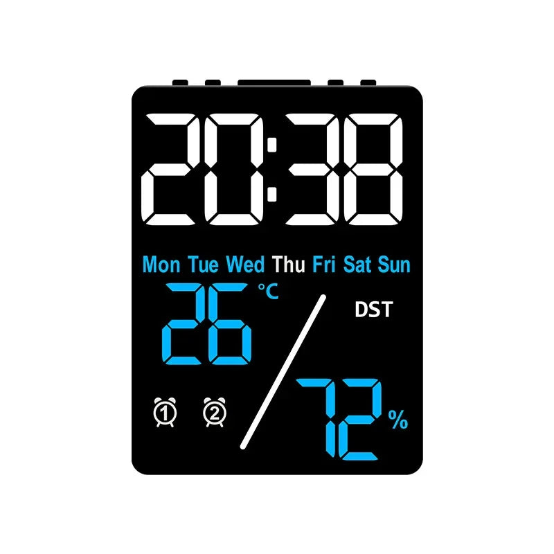 Multifunctional Digital Alarm Clock with Humidity Display - Smarsty