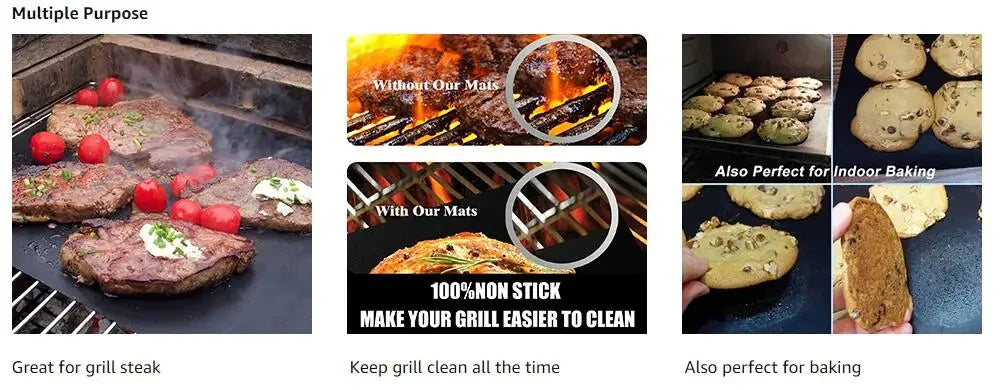 Non-Stick BBQ Grill Mats for Easy Cleanup and Heat Resistance - Smarsty